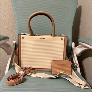 ALDO Cream and Tan Women's Bag